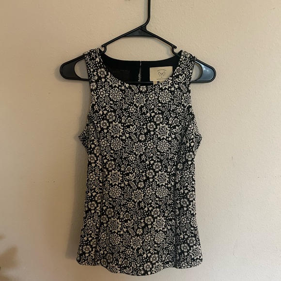 Anthropologie Vanessa Virginia Floral Peplum Lace Up Corset Blouse XSmall Black - Picture 2 of 6